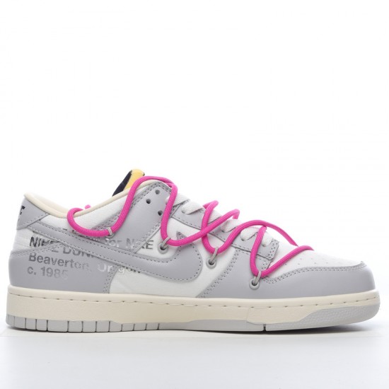 Nike SB Dunk Low Off-White Lot 30 of 50 DM1602-122 Pink Gray Shoes