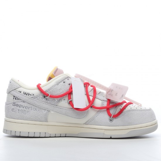 Nike SB Dunk Low Off-White Lot 33 of 50 DJ0950-118 Red Gray Shoes