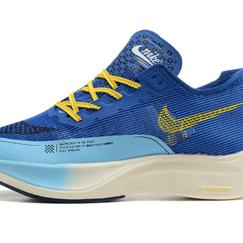 Nike ZoomX VaporFly NEXT Mens Blue Yellow Running Shoes 