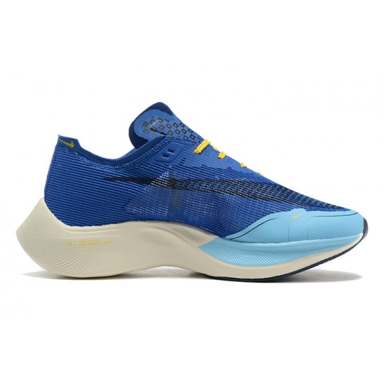 Nike ZomX VaporFly NEXT Mens Blue Yellow Running Shoes