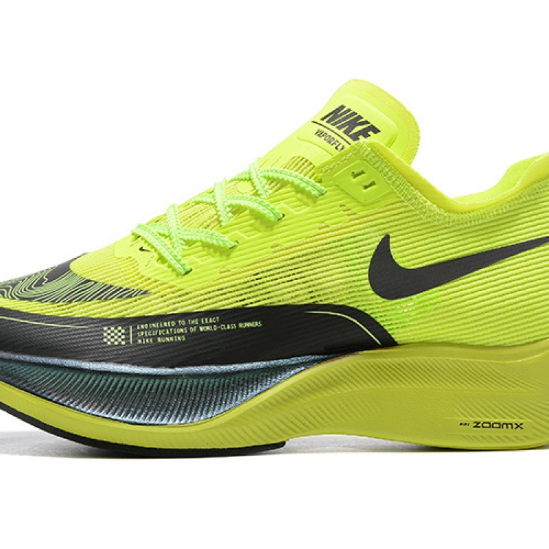 Nike ZoomX VaporFly NEXT Mens Chartreuse Black Running Shoes 