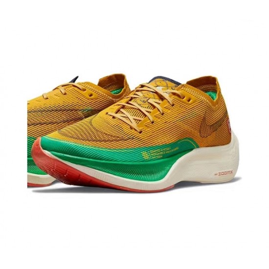 Nike ZoomX VaporFly NEXT Mens Yellow Green Running Shoes 