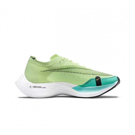 Unisex Nike ZoomX VaporFly NEXT Green and Blue Running Shoes 