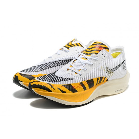 Unisex Nike ZoomX VaporFly NEXT White Orange Running Shoes 