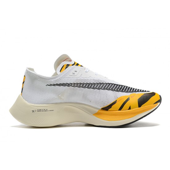 Unisex Nike ZoomX VaporFly NEXT White Orange Running Shoes 