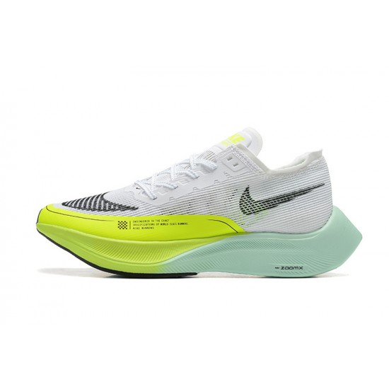 Unisex Nike ZoomX VaporFly NEXT White Yellow Running Shoes 