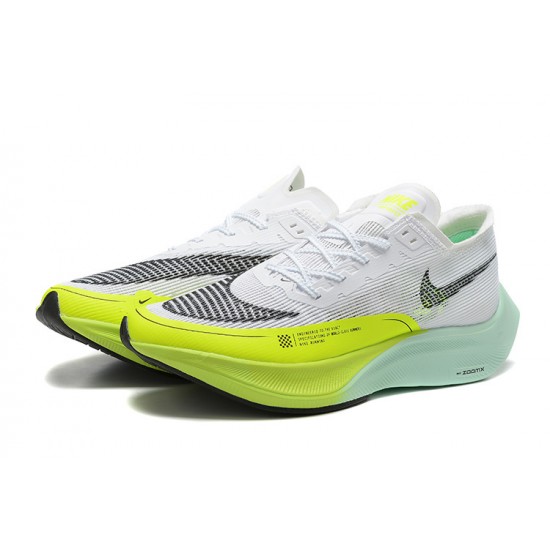 Unisex Nike ZoomX VaporFly NEXT White Yellow Running Shoes 