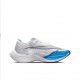 Unisex Nike ZoomX VaporFly NEXT White and Blue Running Shoes 