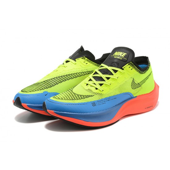 Unisex Nike ZoomX VaporFly NEXT Yellow Blue Running Shoes 